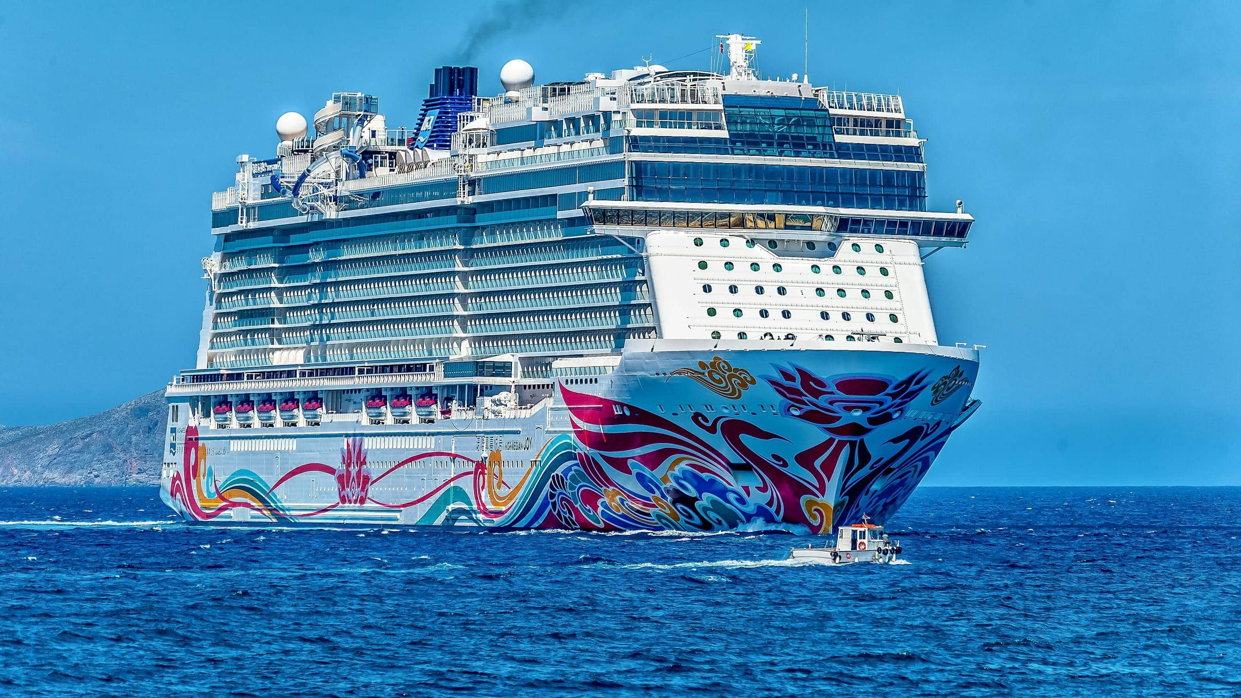 White Cruise Ship on the Sea